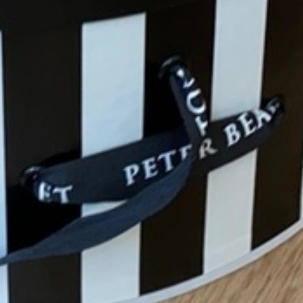 ❗Peter Beaton Classic Black White Stripe Hat Box❗ - Picture 3 of 3